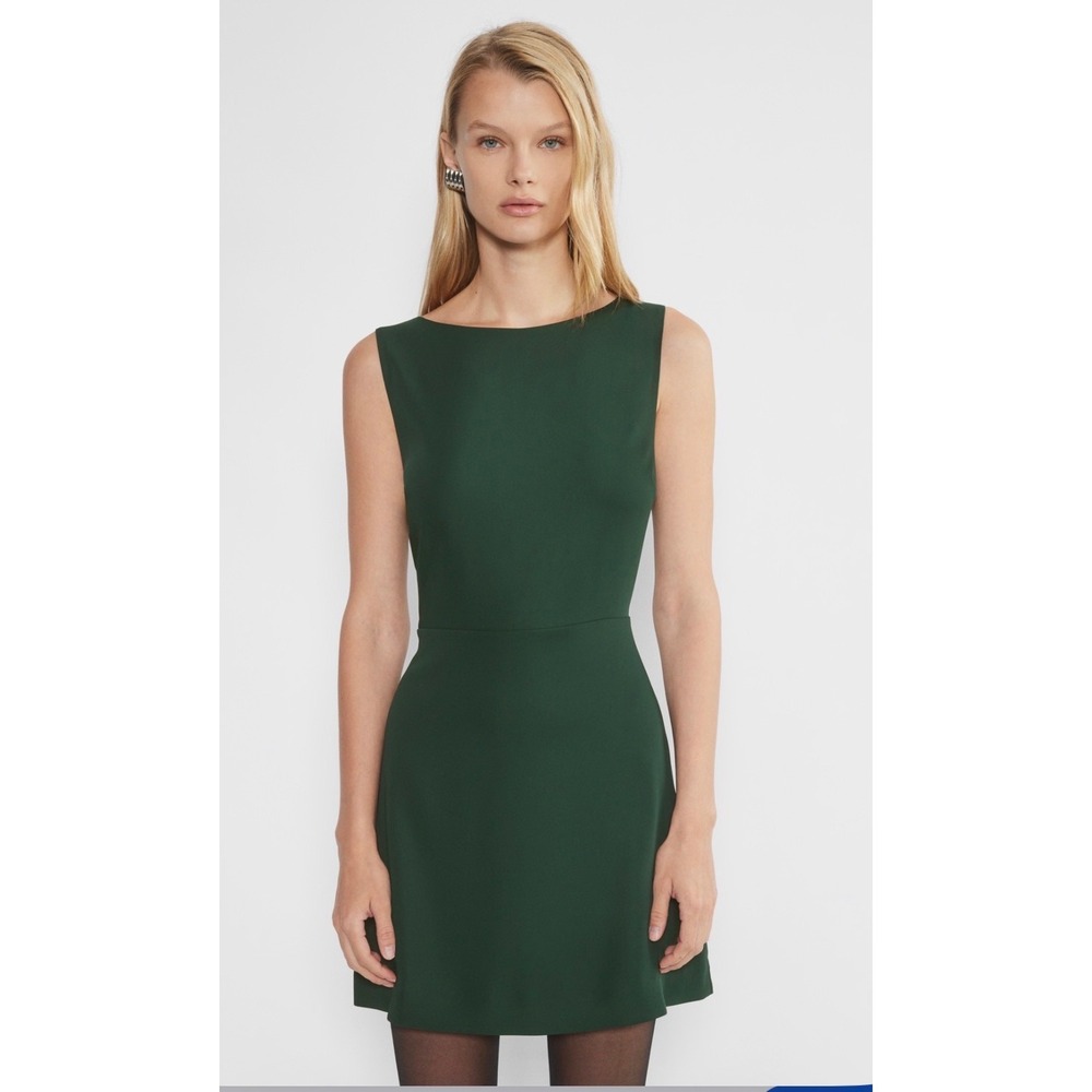 Babaton Aritzia Spectre Dark Green Sleeveless Cutout Back Mini Dress 6 Holiday